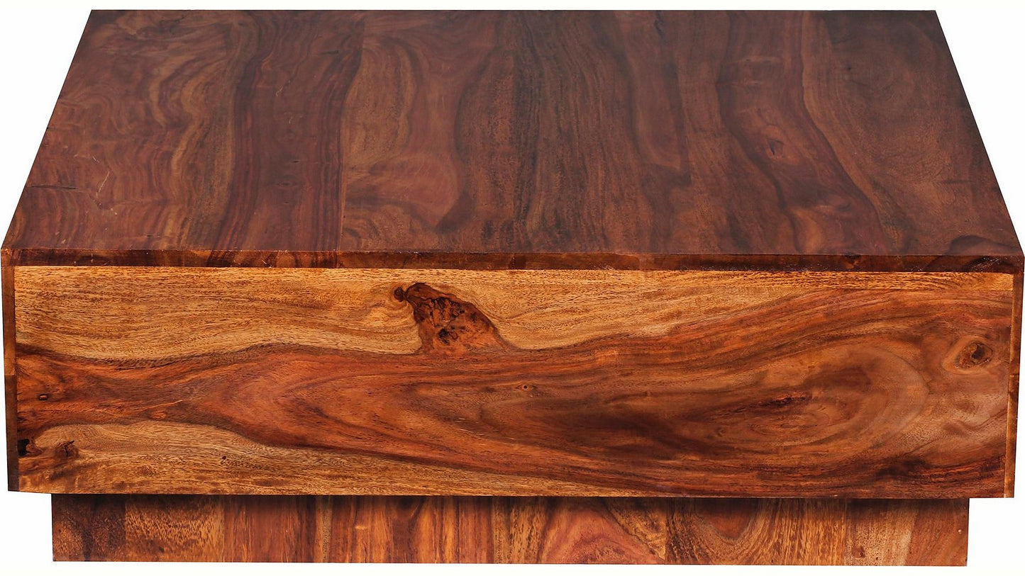 Sheesham Wood Mahdia Stylish Coffee Table for Living Room | Center Table for Home | Brown Finish