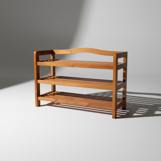 Wooden Shoe Rack 3 Tier Storage Cabinet Wood Shelf for Hallway Large Furniture Organiser Unit Brown Cupboard Racks