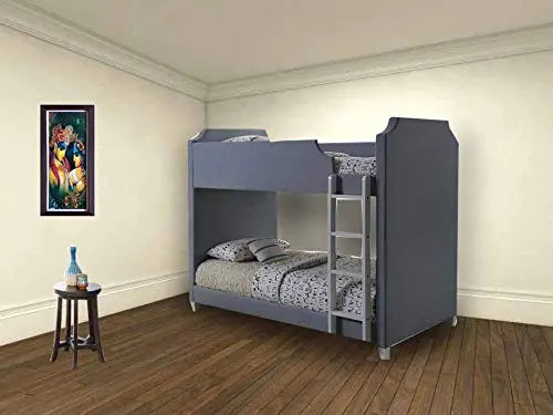 Grey Upholstered bunk bed for bedroom
