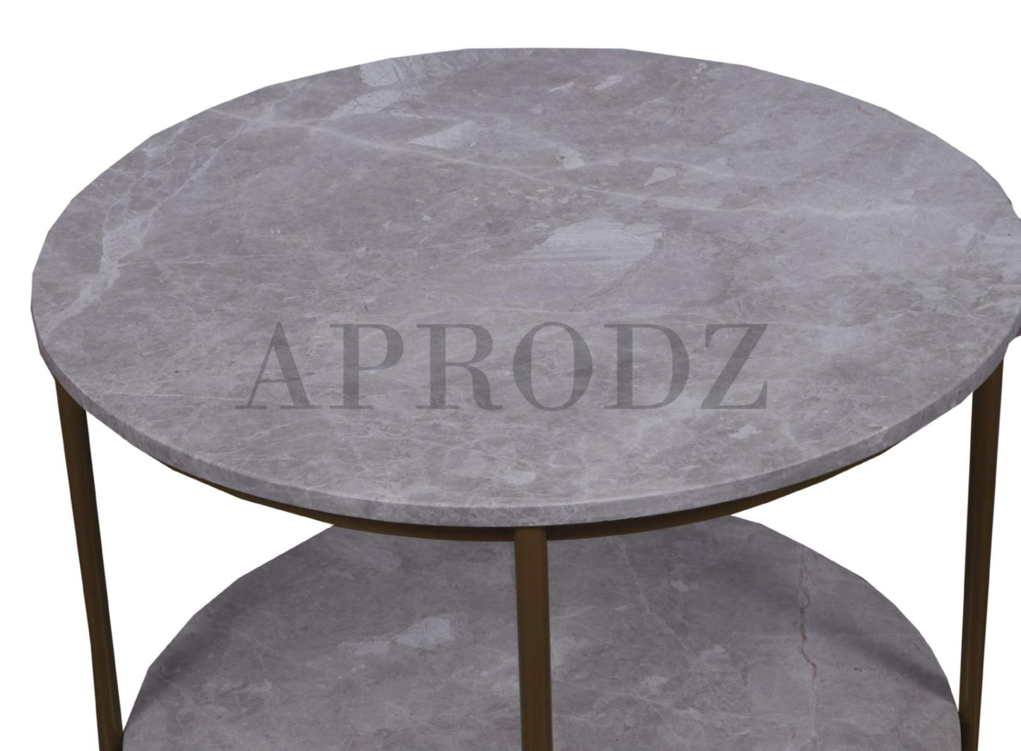 Marbmeto Italian Marble Top and Metal Coffee Table (Metal - Grey + Gold PowderCoated)