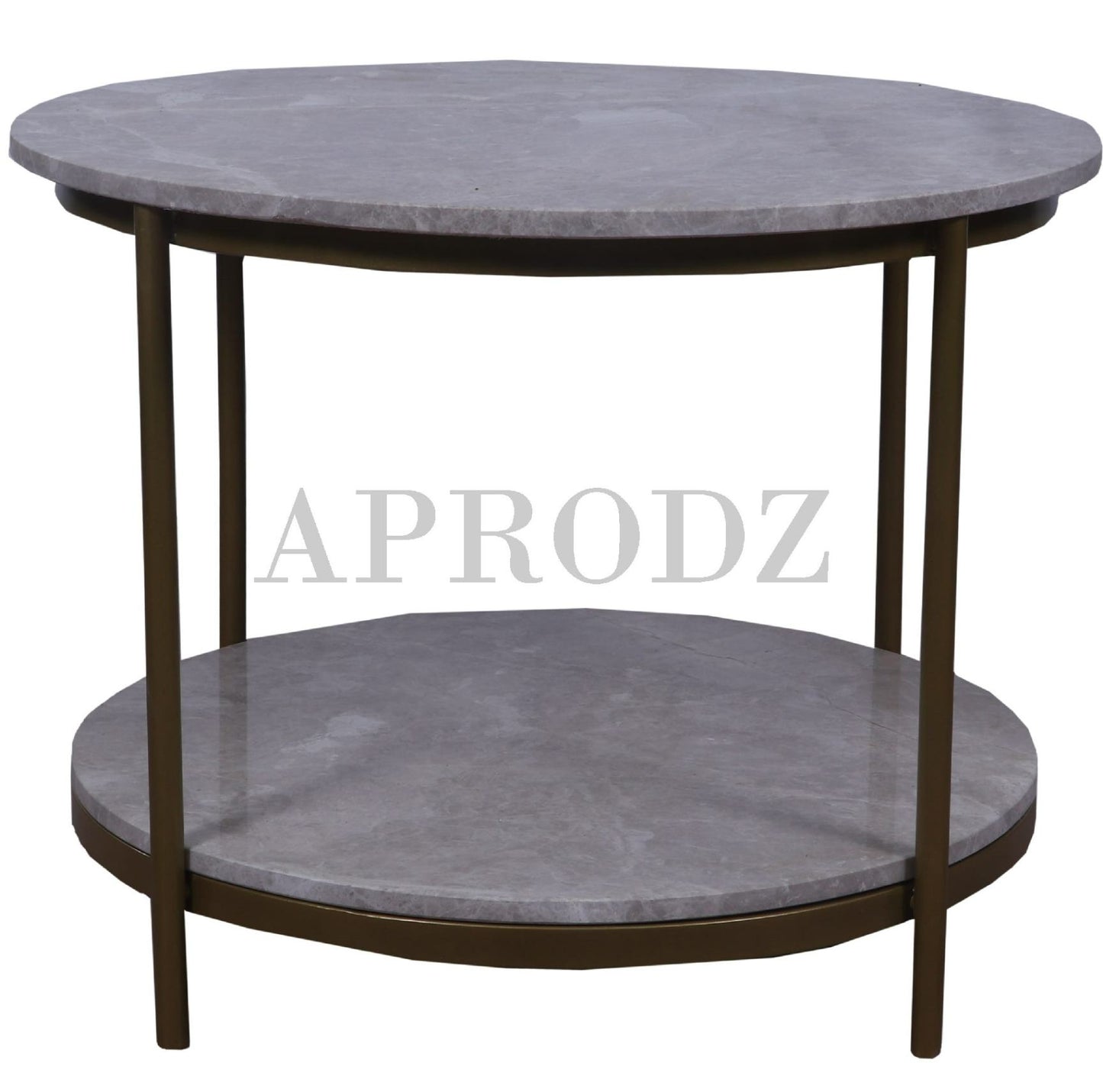 Marbmeto Italian Marble Top and Metal Coffee Table (Metal - Grey + Gold PowderCoated)