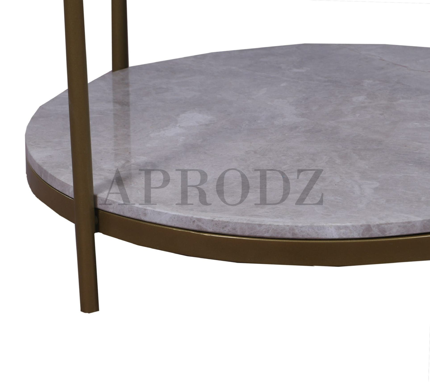 Marbmeto Italian Marble Top and Metal Coffee Table (Metal - Grey + Gold PowderCoated)