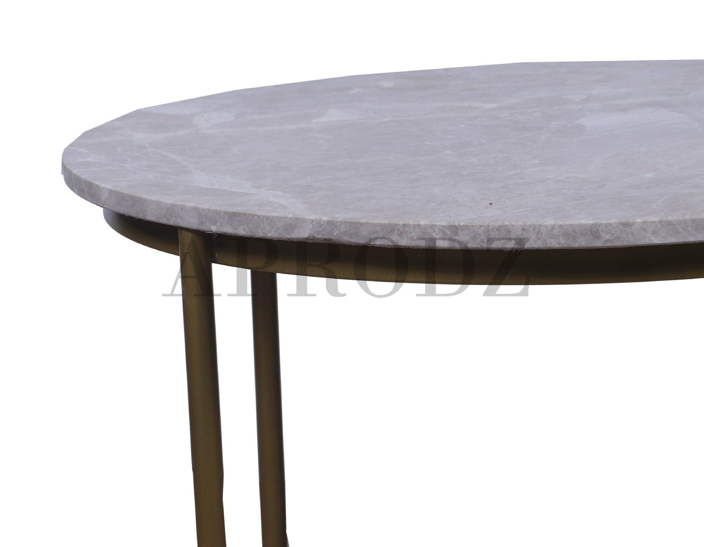 Marbmeto Italian Marble Top and Metal Coffee Table (Metal - Grey + Gold PowderCoated)