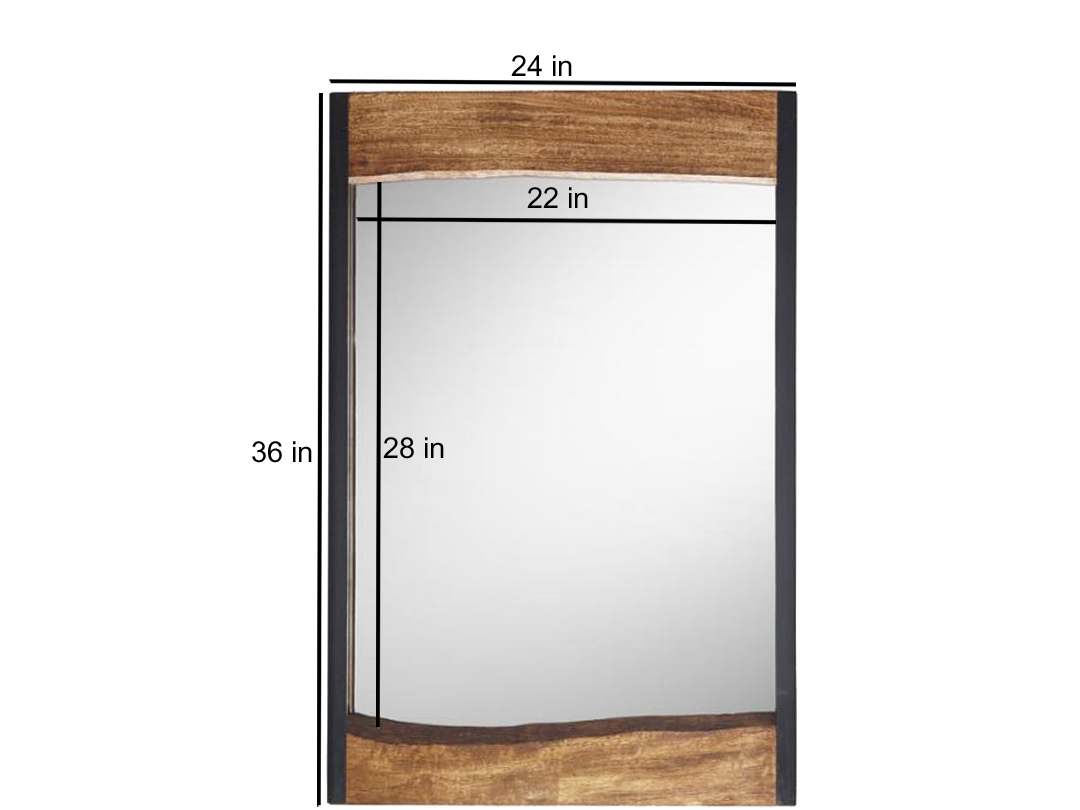 Mango Wood Moran Wall Decorative Mirror Frame| Wooden Mirror | Brown Finish