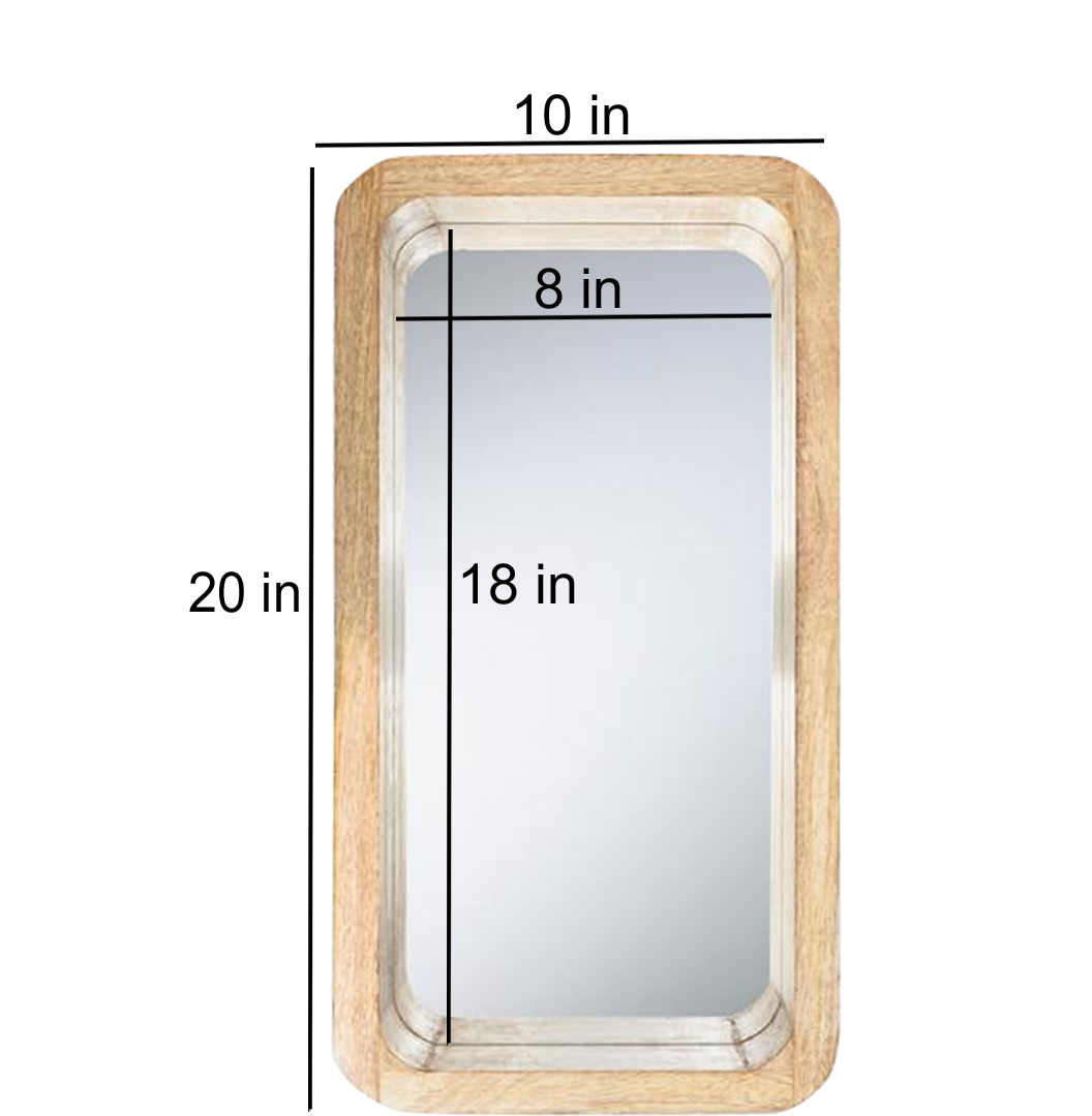 Mango Wood Atara Wall Decorative Mirror Frame| Wooden Mirror | Brown Finish