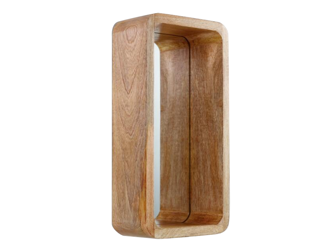 Mango Wood Atara Wall Decorative Mirror Frame| Wooden Mirror | Brown Finish