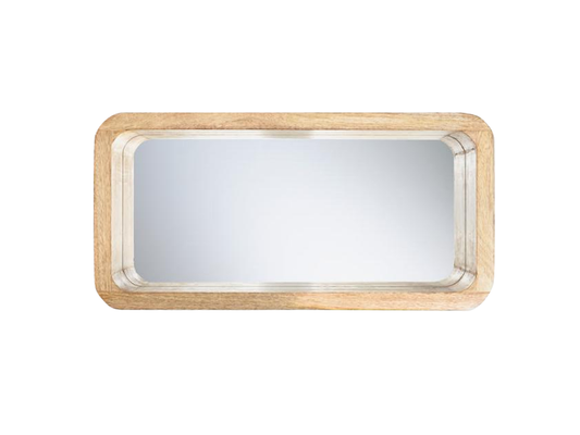 Mango Wood Atara Wall Decorative Mirror Frame| Wooden Mirror | Brown Finish