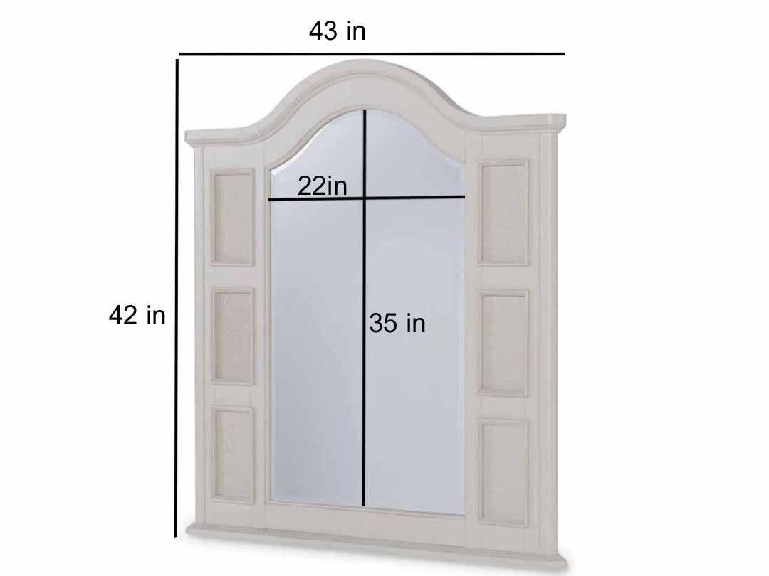 Mango Wood Yonin Dresser Decorative Mirror Frame| Wooden Mirror | White Finish