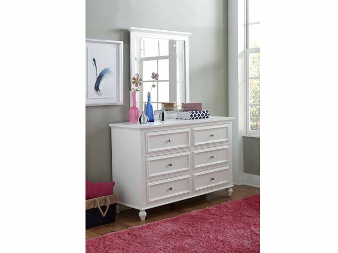 Mango Wood Haniy Dresser Decorative Mirror Frame| Wooden Mirror | White Finish