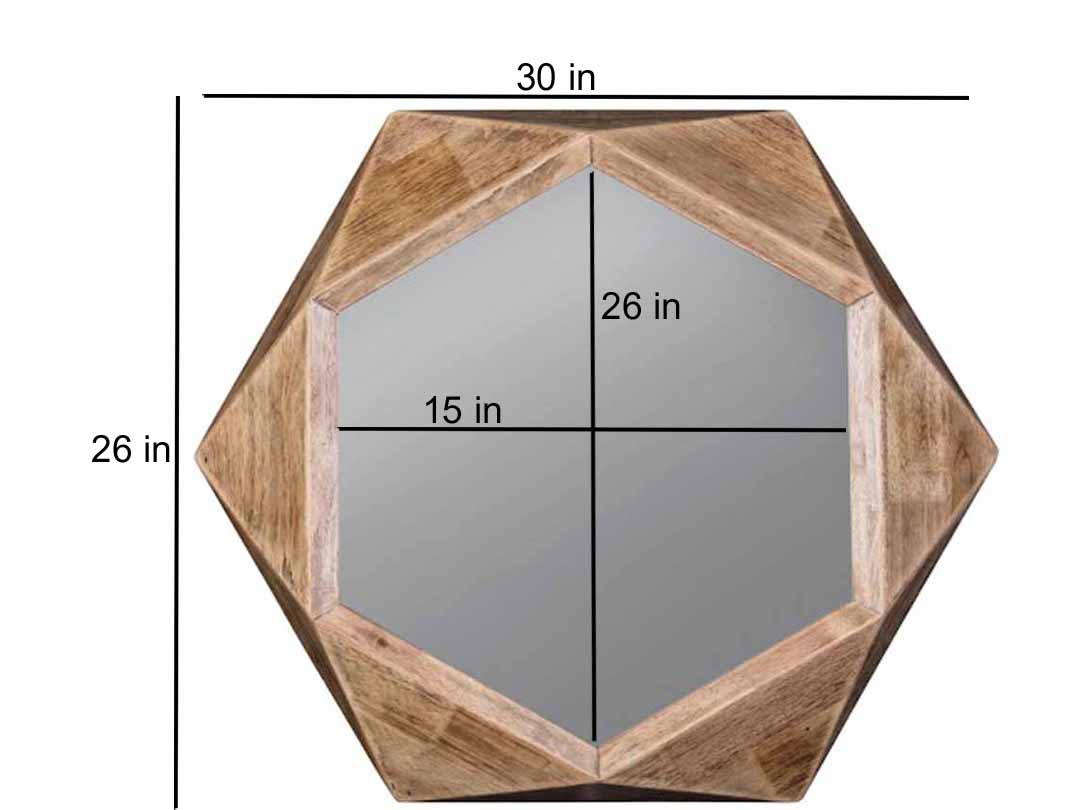 Mango Wood Guiom Wall Decorative Mirror Frame| Wooden Mirror | Brown Finish