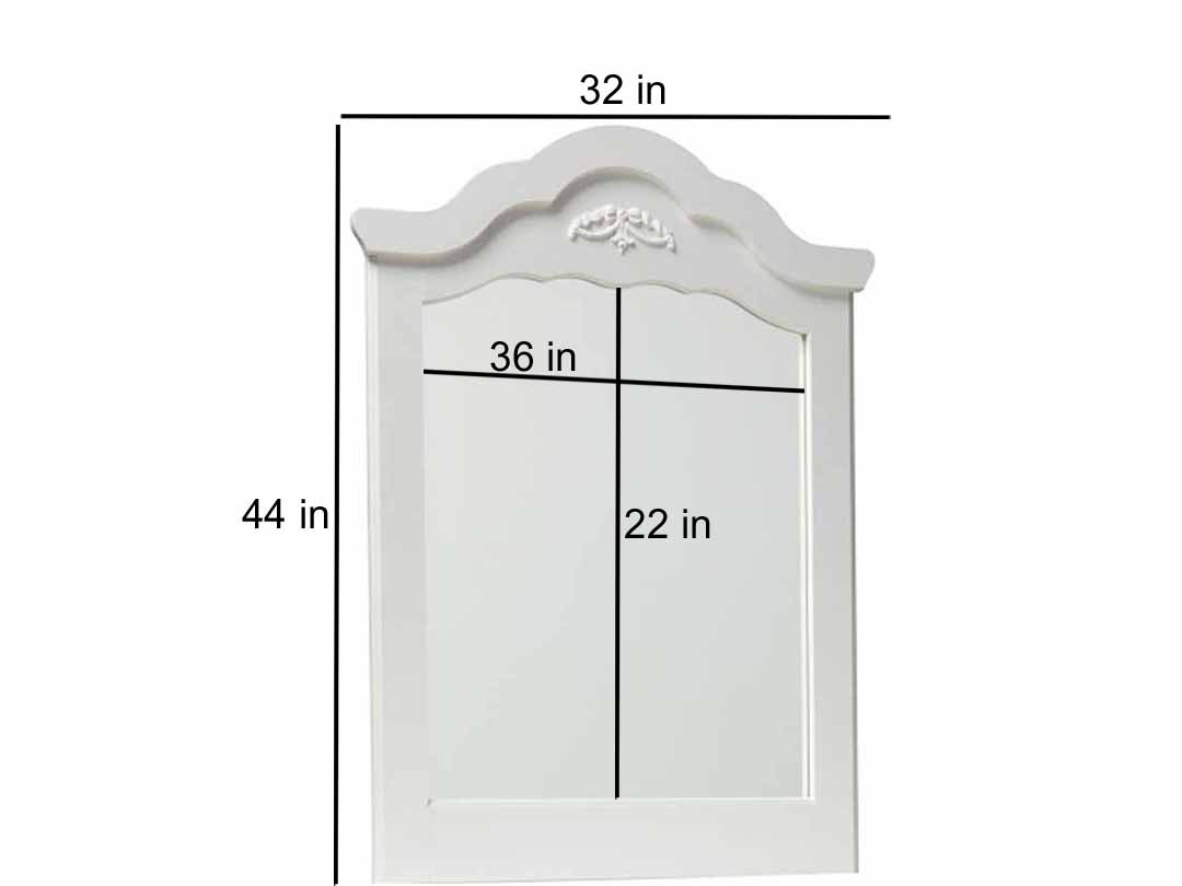 Mango Wood Mercu Dresser Decorative Mirror Frame| Wooden Mirror | White Finish