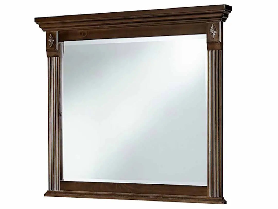 Mango Wood Thulan Dresser Decorative Mirror Frame| Wooden Mirror | Brown Finish
