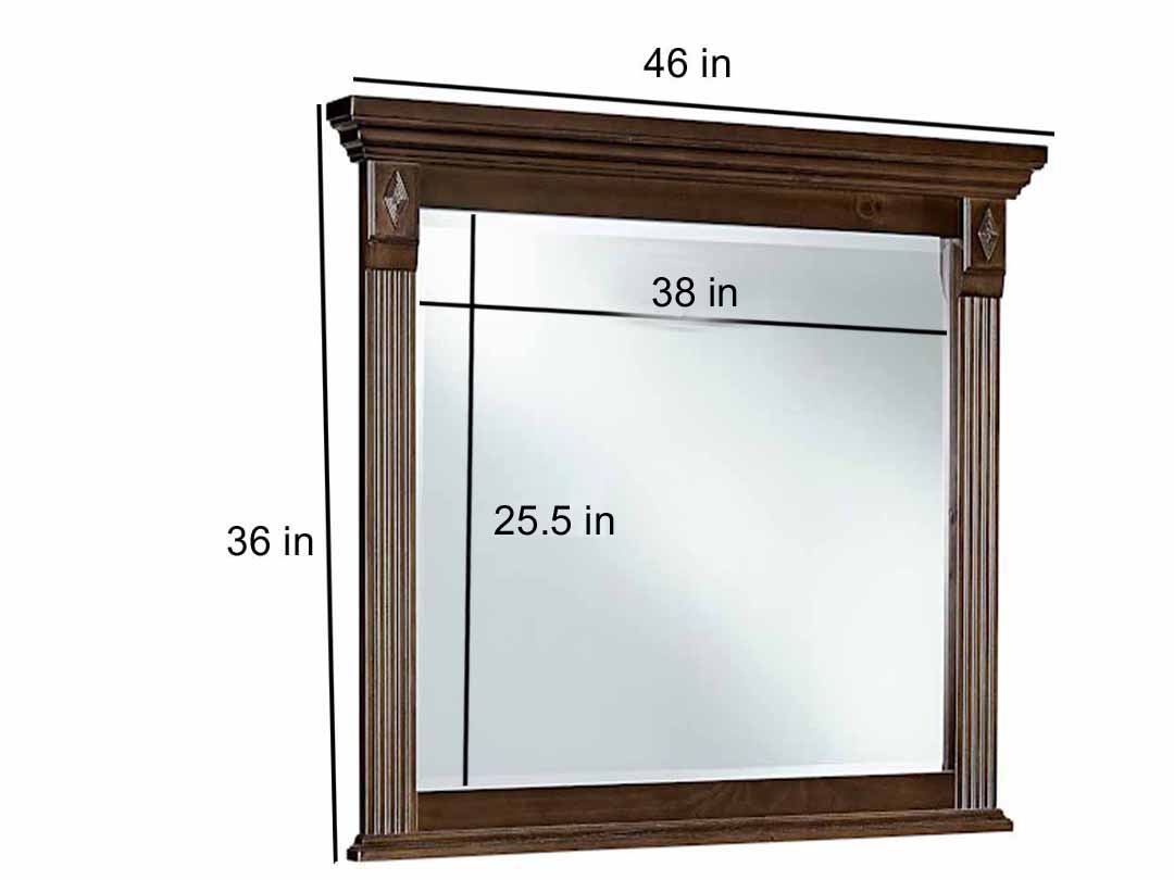 Mango Wood Thulan Dresser Decorative Mirror Frame| Wooden Mirror | Brown Finish