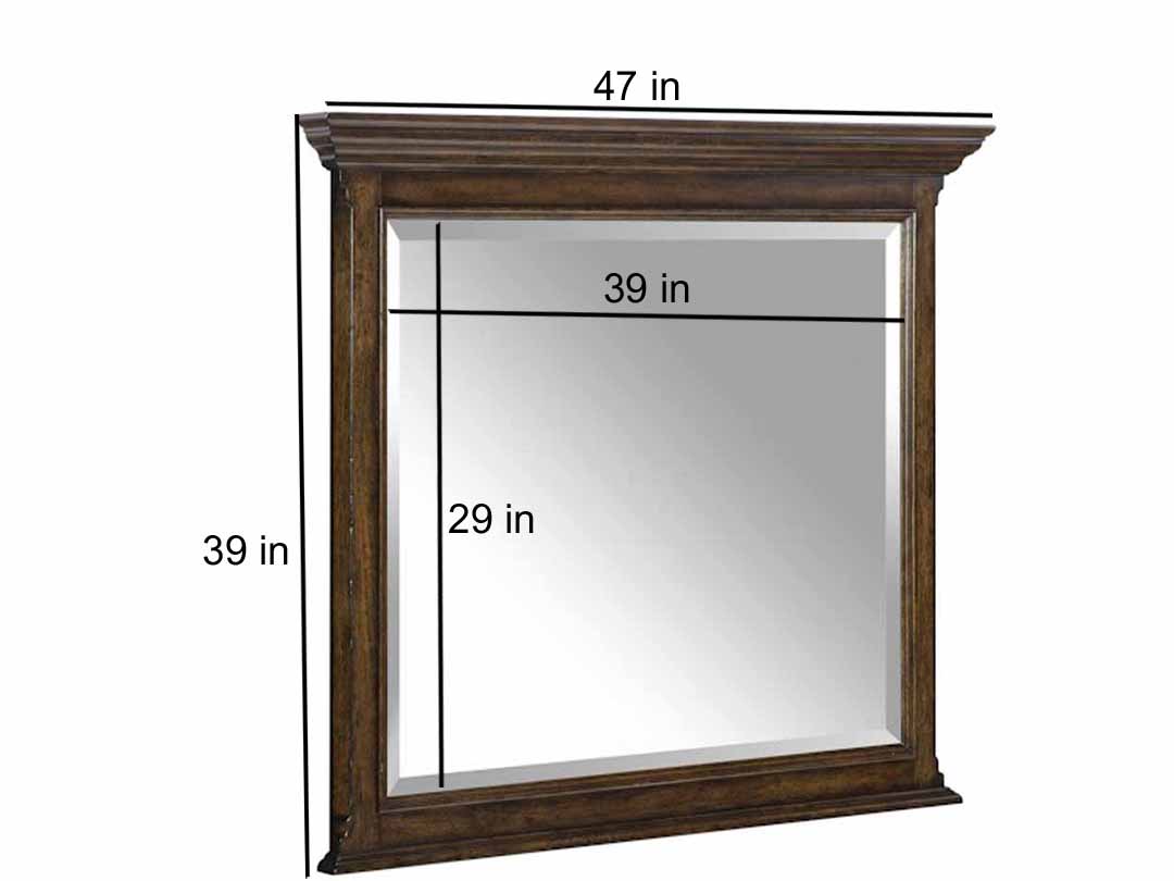 Mango Wood Svanhi Dresser Decorative Mirror Frame| Wooden Mirror | Brown Finish
