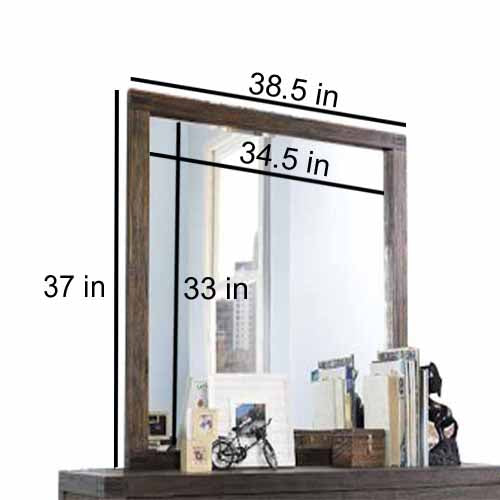 Mango Wood Esyll Dresser Decorative Mirror Frame| Wooden Mirror | Brown Finish