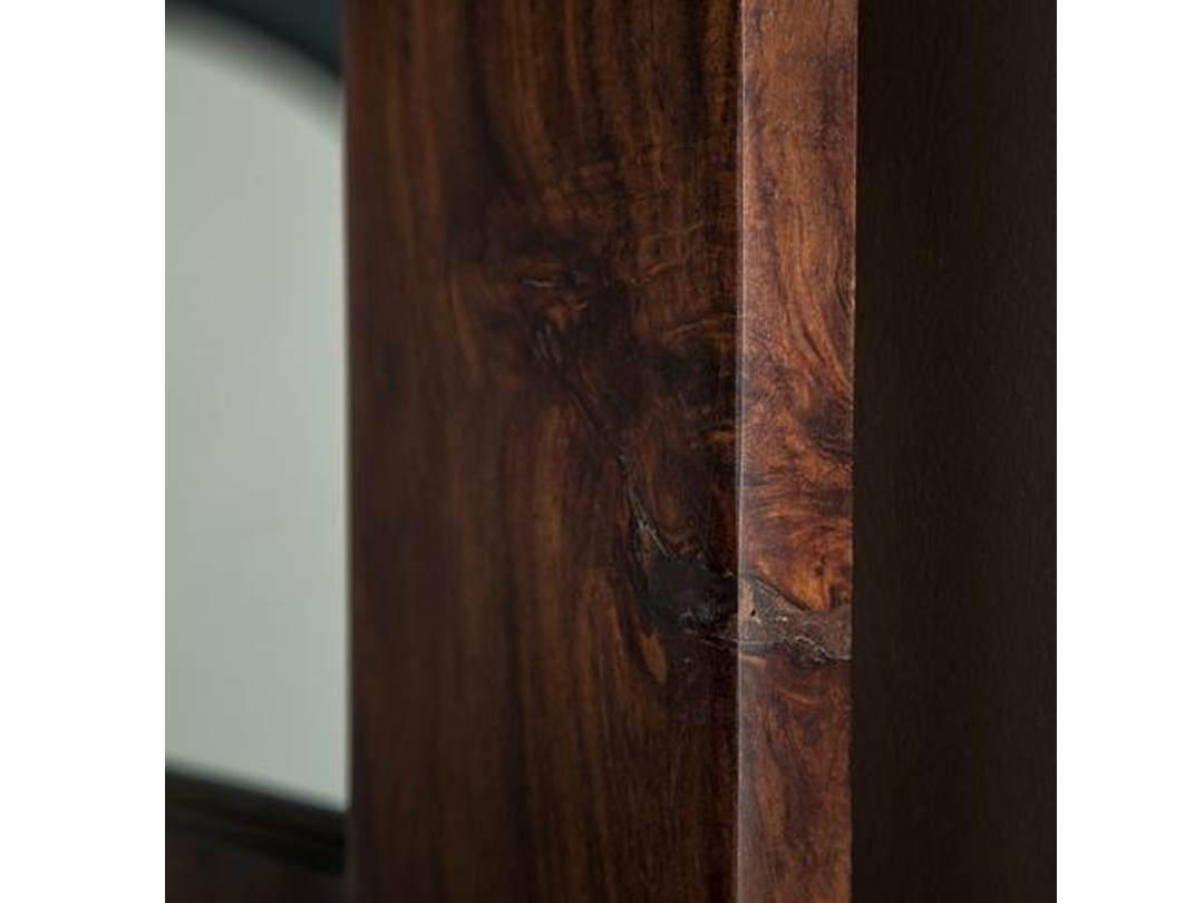 Sheesham Wood Mubin Wall Decorative Mirror Frame| Wooden Mirror | Brown Finish