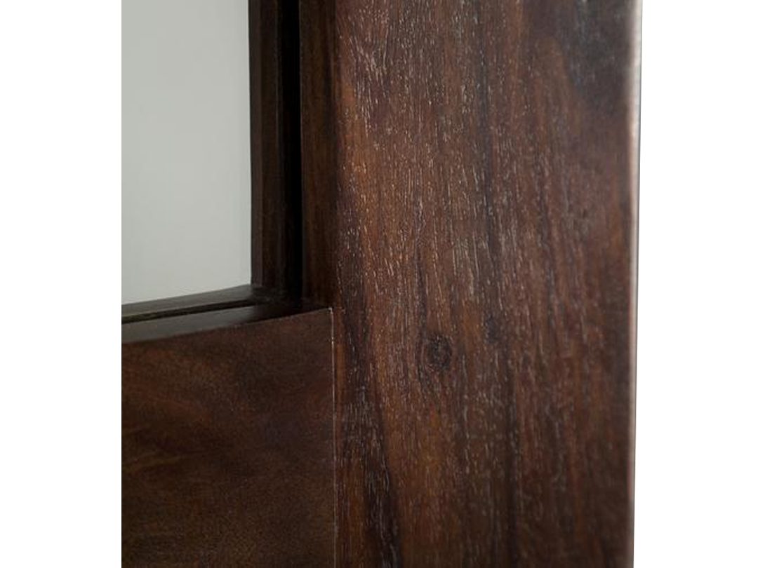 Sheesham Wood Mubin Wall Decorative Mirror Frame| Wooden Mirror | Brown Finish