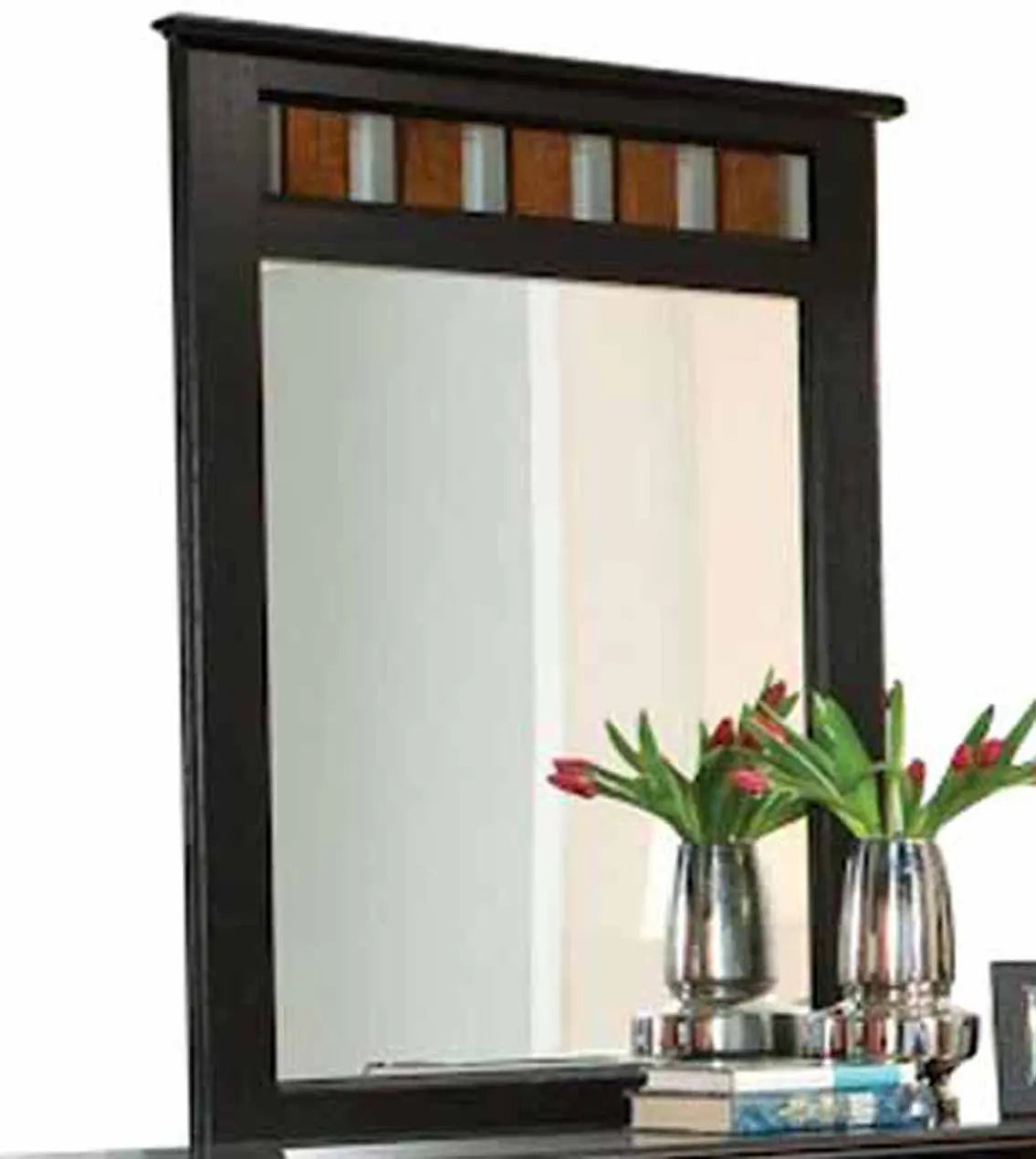 Mango Wood Polyxe Dresser Decorative Mirror Frame| Wooden Mirror | Brown Finish
