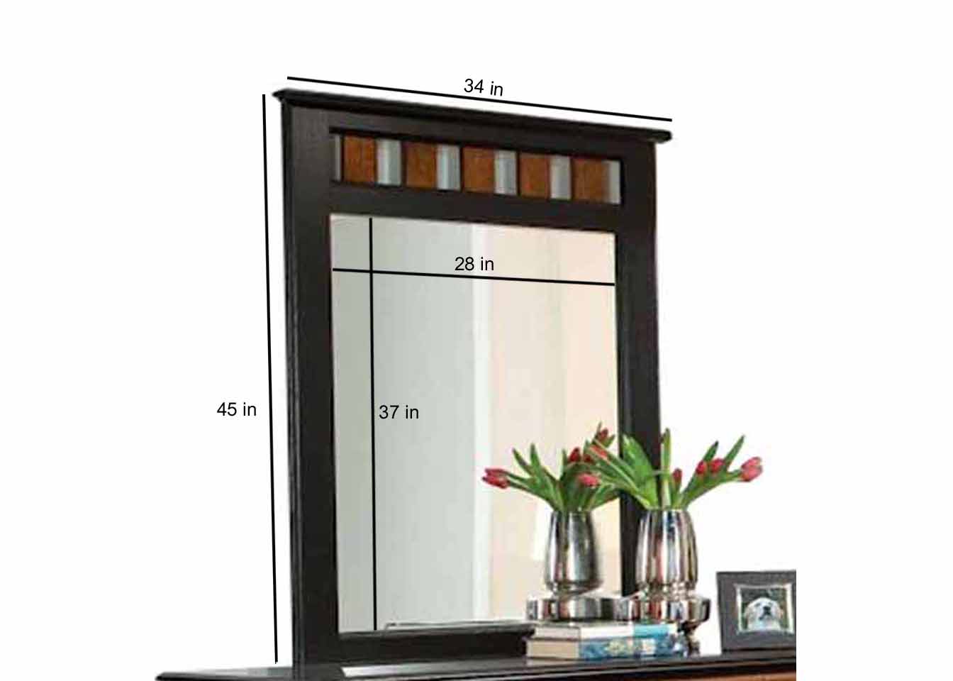 Mango Wood Polyxe Dresser Decorative Mirror Frame| Wooden Mirror | Brown Finish