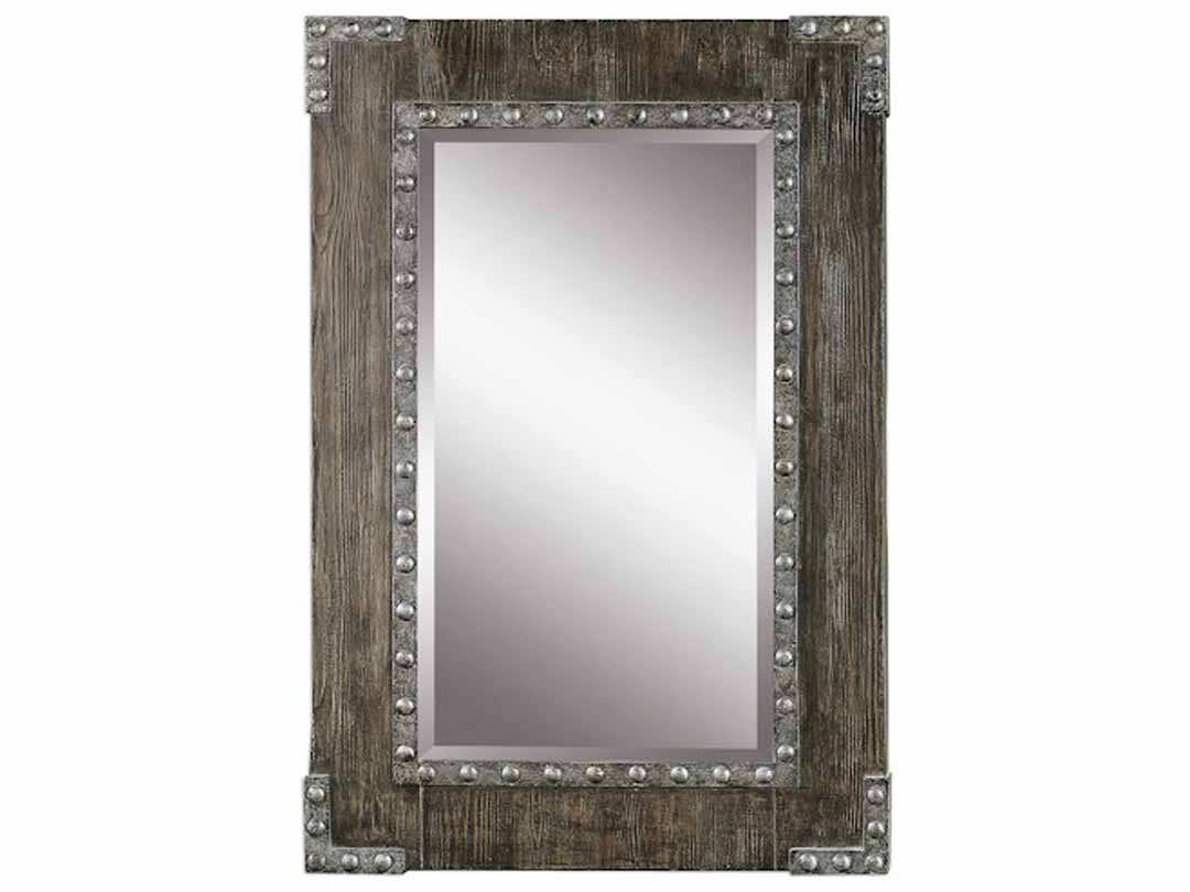 Mango Wood Reyna Wall Decorative Mirror Frame| Wooden Mirror | Brown Finish