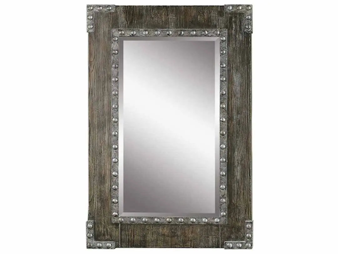 Mango Wood Reyna Wall Decorative Mirror Frame| Wooden Mirror | Brown Finish