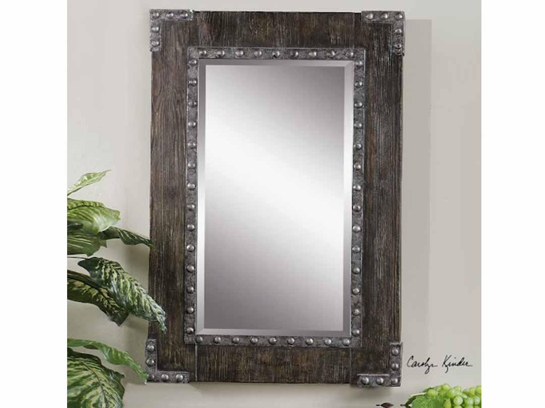 Mango Wood Reyna Wall Decorative Mirror Frame| Wooden Mirror | Brown Finish