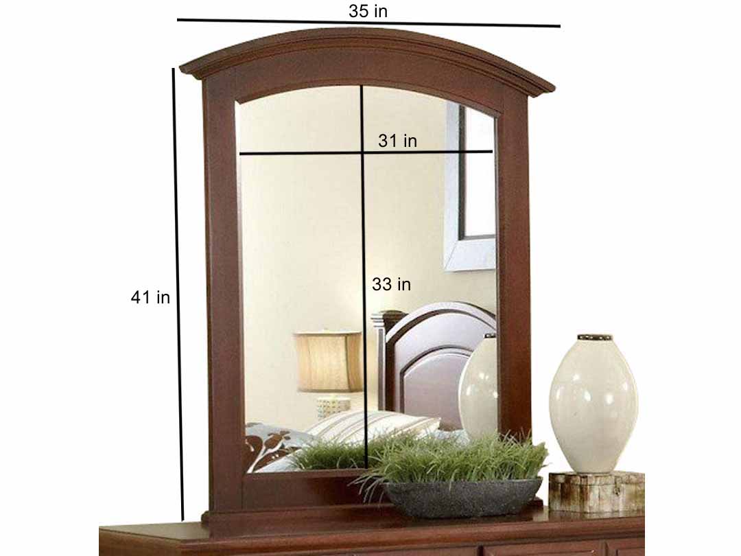 Mango Wood Home Decorative Eilei Dresser Wall Mirror for Living Room | Brown Finish