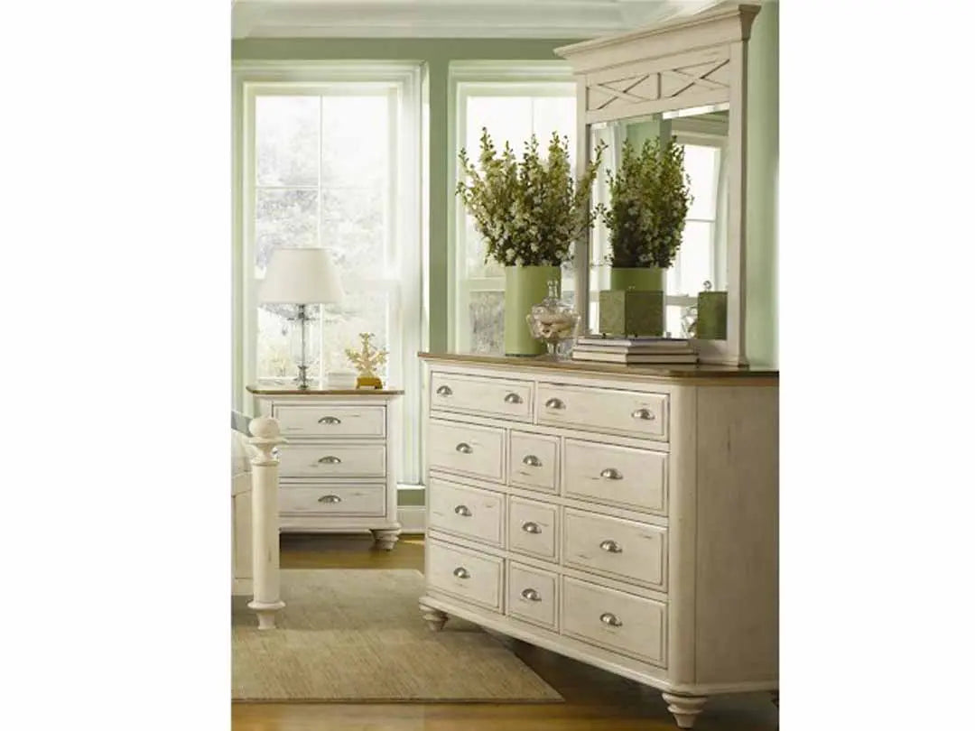 Mango Wood Rhia Dresser Decorative Mirror Frame| Wooden Mirror | White Finish