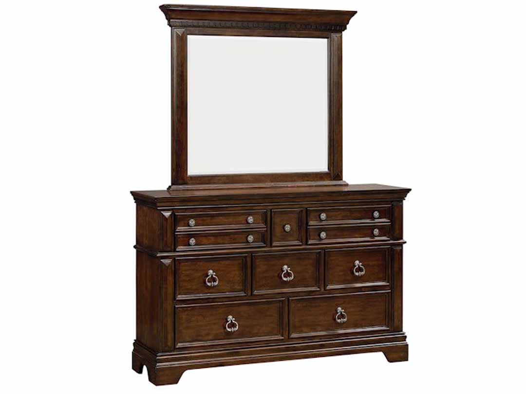 Mango Wood Toninh Dresser Decorative Mirror Frame| Wooden Mirror | Brown Finish