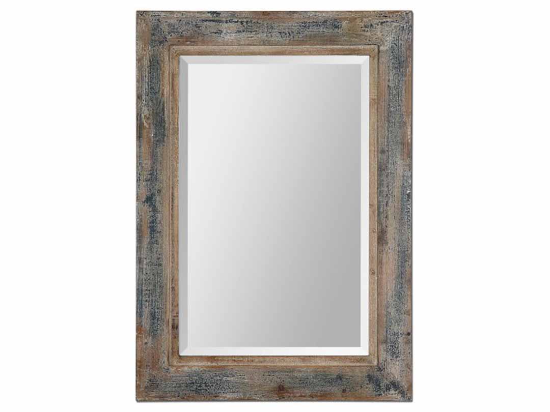Mango Wood Ceri Wall Decorative Mirror Frame| Wooden Mirror | Brown Finish