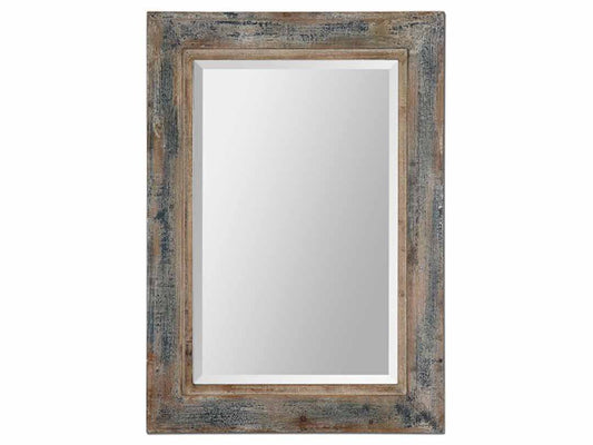 Mango Wood Ceri Wall Decorative Mirror Frame| Wooden Mirror | Brown Finish