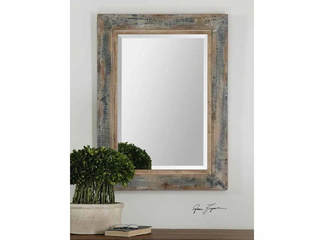 Mango Wood Ceri Wall Decorative Mirror Frame| Wooden Mirror | Brown Finish