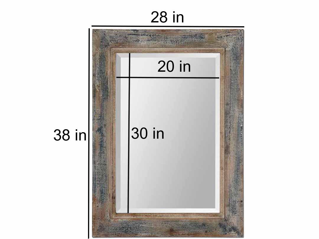 Mango Wood Ceri Wall Decorative Mirror Frame| Wooden Mirror | Brown Finish