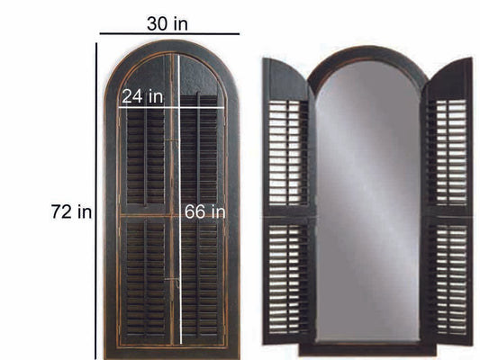 Mango Wood Meredi Standing Wall Decorative Mirror Frame| Wooden Mirror | Brown Finish