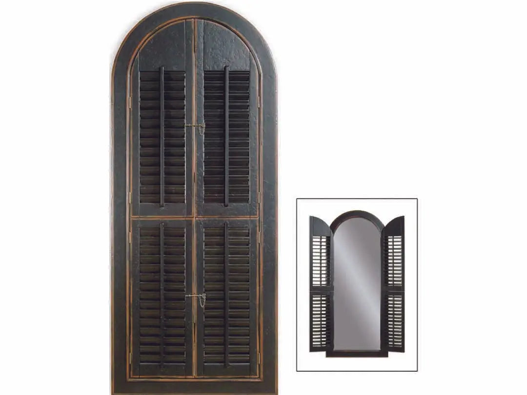 Mango Wood Meredi Standing Wall Decorative Mirror Frame| Wooden Mirror | Brown Finish