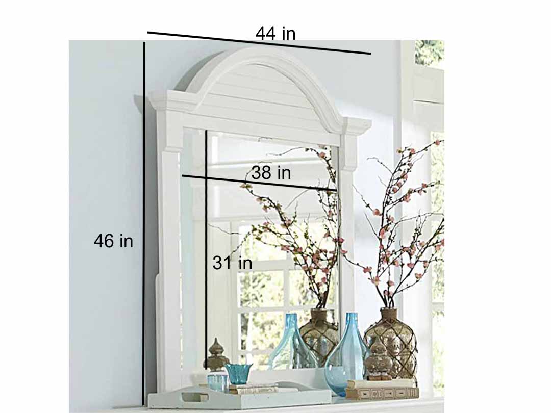 Mango Wood Cassan Dresser Decorative Mirror Frame| Wooden Mirror | White Finish