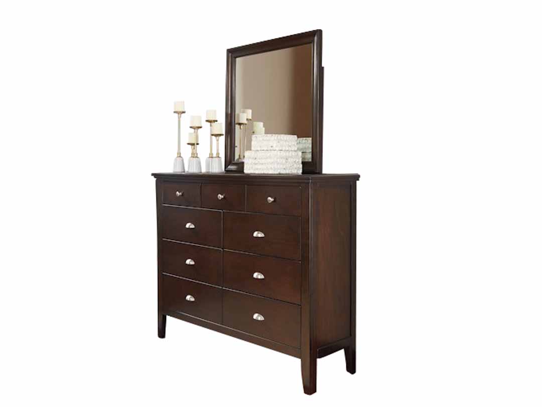 Mango Wood Burh Dresser Decorative Mirror Frame| Wooden Mirror | Brown Finish