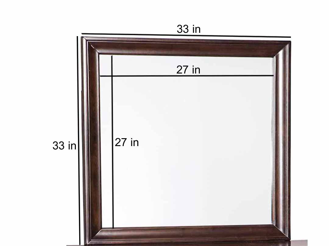 Mango Wood Burh Dresser Decorative Mirror Frame| Wooden Mirror | Brown Finish