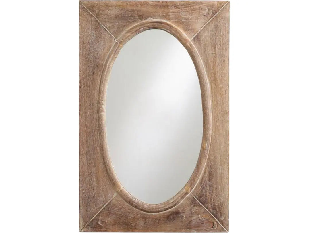Mango Wood Dardano Dresser Decorative Mirror Frame| Wooden Mirror | Brown Finish