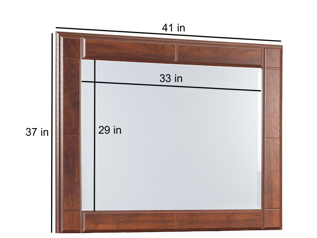 Mango Wood Anselv Dresser Decorative Mirror Frame| Wooden Mirror | Brown Finish