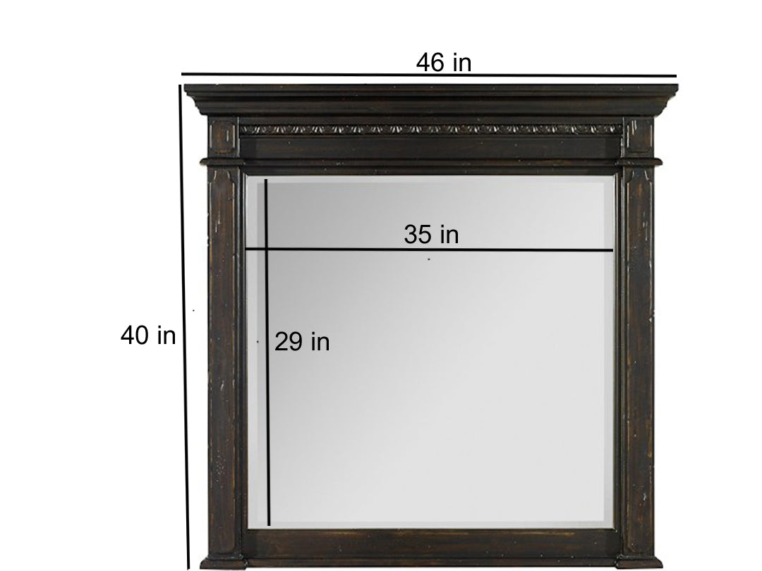 Mango Wood Ercili Dresser Decorative Mirror Frame| Wooden Mirror | Brown Finish