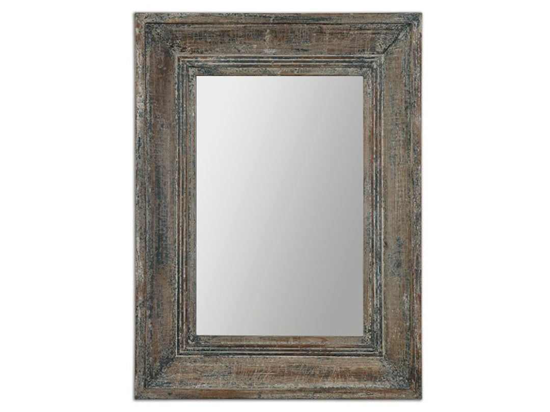 Mango Wood Aeso Wall Decorative Mirror Frame| Wooden Mirror | Brown Finish