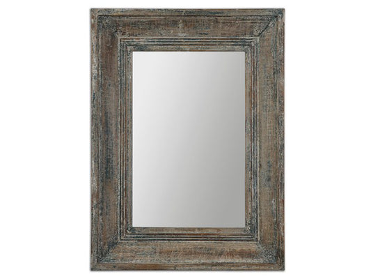 Mango Wood Aeso Wall Decorative Mirror Frame| Wooden Mirror | Brown Finish