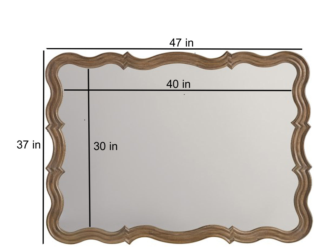 Mango Wood Meginf Dresser Decorative Mirror Frame| Wooden Mirror | Brown Finish