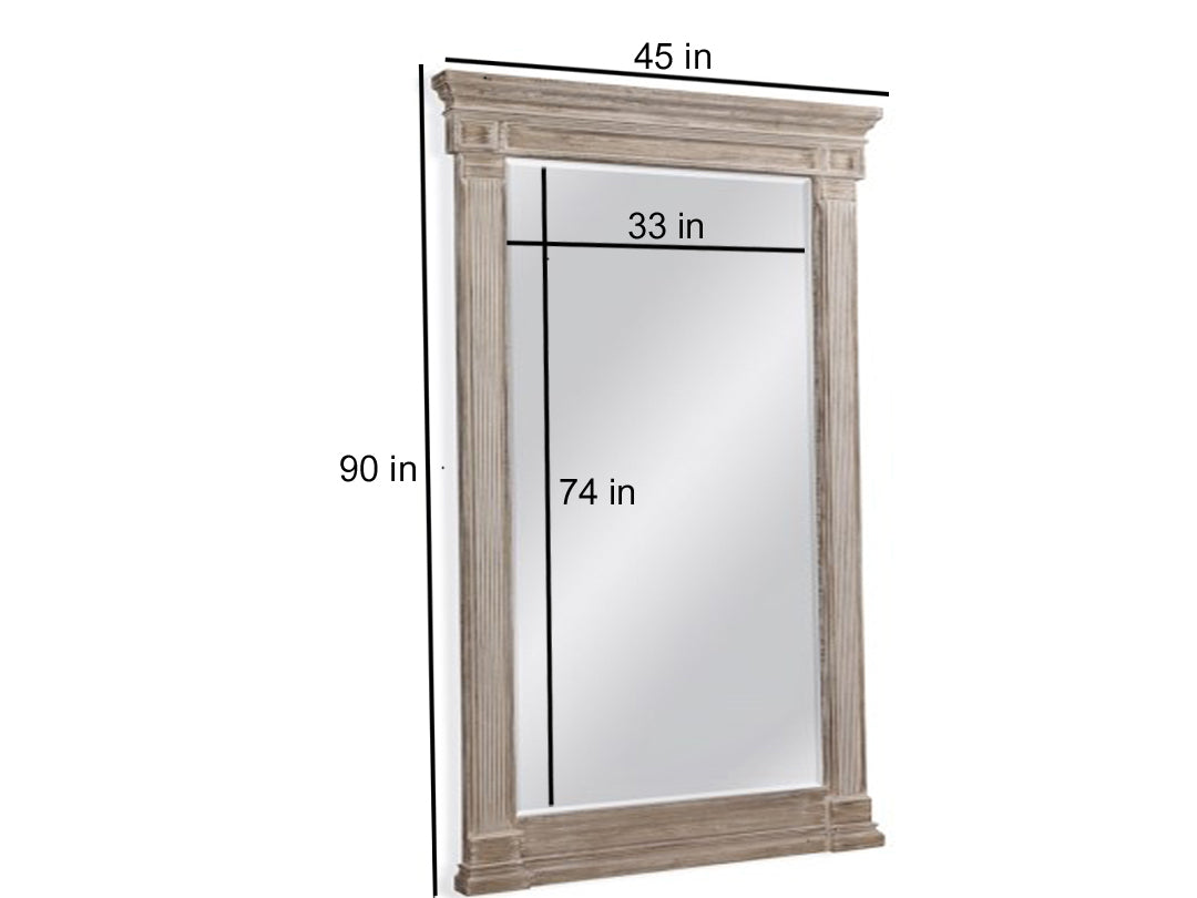 Mango Wood Rectnago Wall Decorative Mirror Frame| Wooden Mirror | Brown Finish