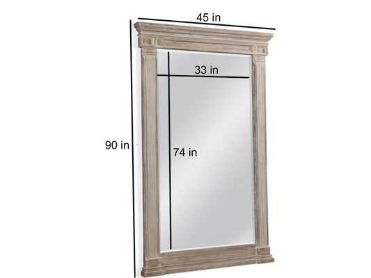 Mango Wood Rectnago Wall Decorative Mirror Frame| Wooden Mirror | Brown Finish