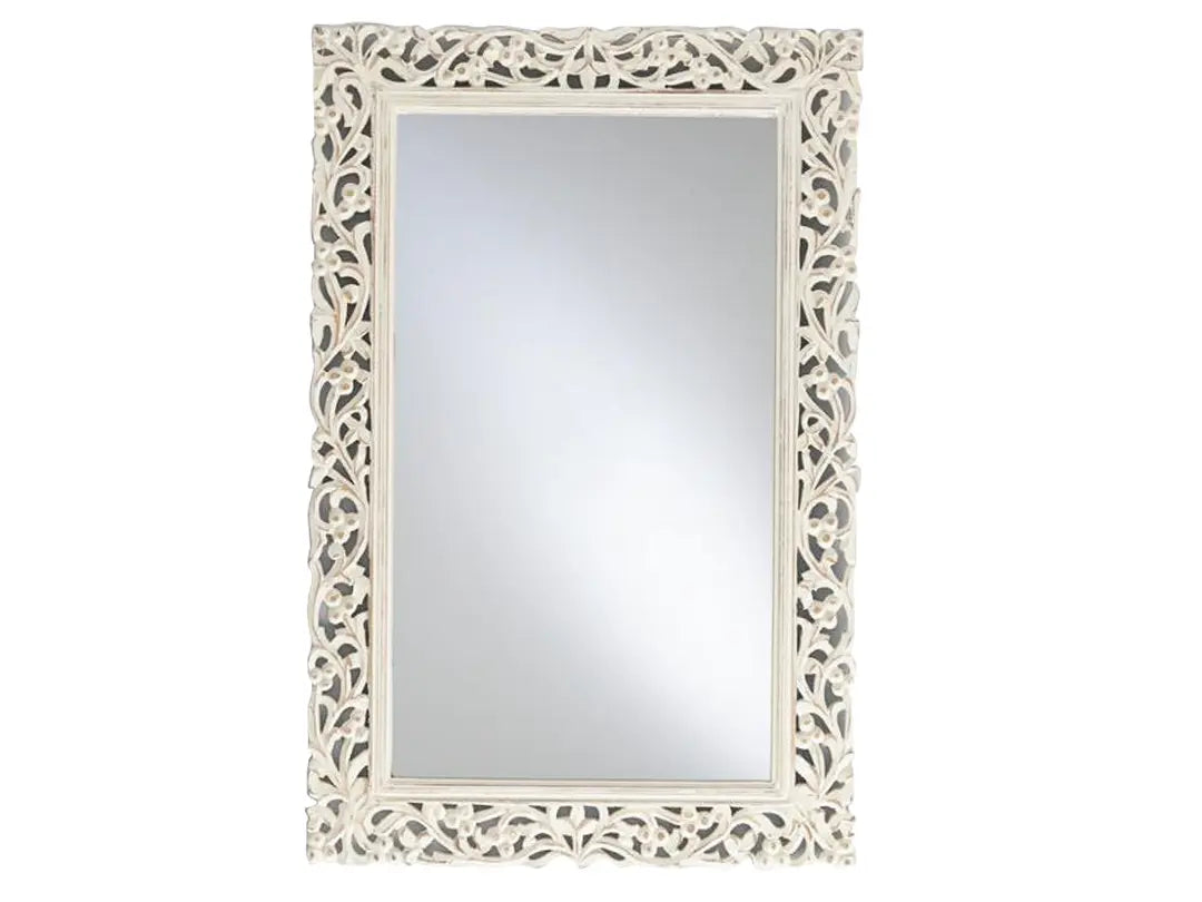 Mango Wood Home Decorative Perlo Wall Mirror for Living Room