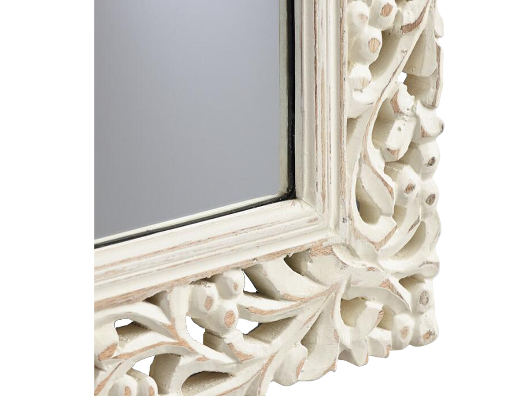 Mango Wood Home Decorative Perlo Wall Mirror for Living Room