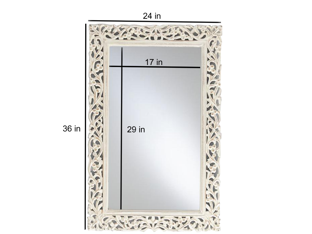 Mango Wood Home Decorative Perlo Wall Mirror for Living Room