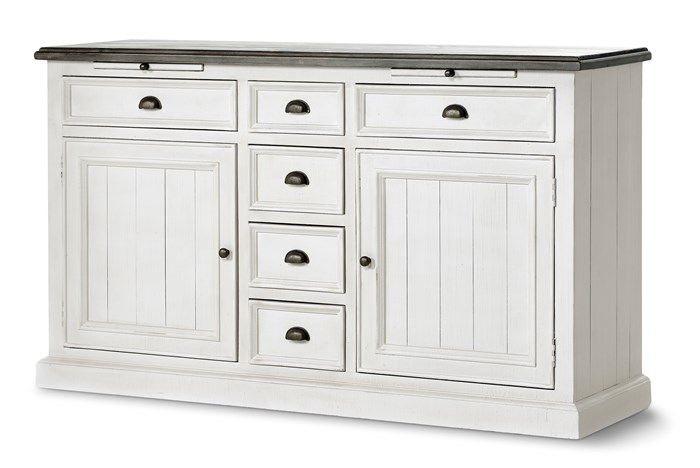 Mango Wood Talne Sideboard Storage Cabinet for Living Room | Wooden Cabinet for Kitchen | White Finish